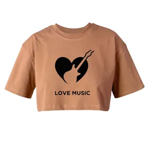 کراپ‌تاپ آستین کوتاه زنانه مدل موسیقی کد K61 k