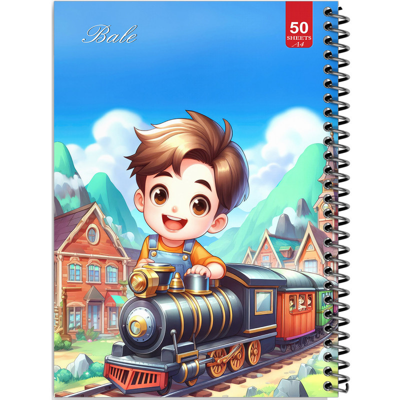 دفتر نقاشی 50 برگ انتشارات بله طرح پسرانه راننده قطار کد A4-L656