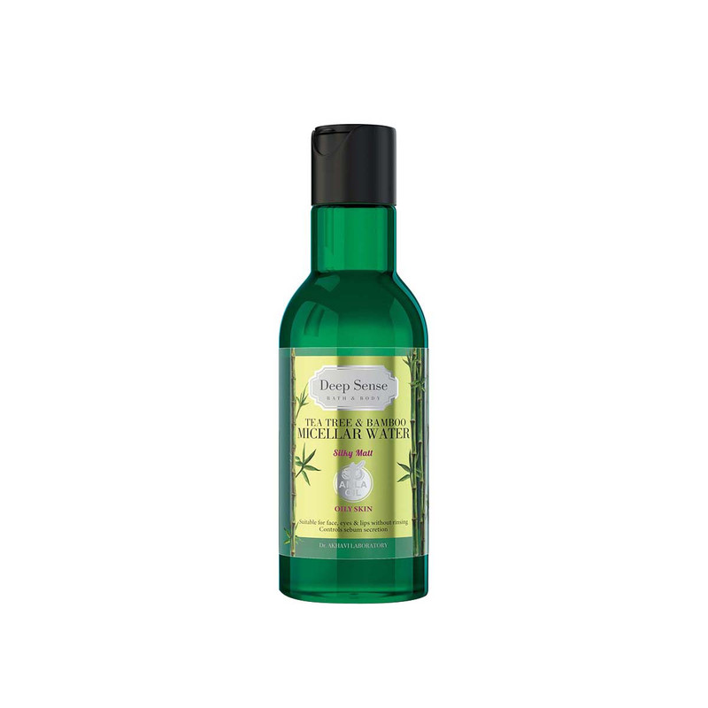 محلول پاک کننده آرایش صورت دیپ سنس مدل tea tree & bamboo حجم 160 میلی لیتر
