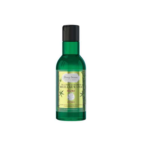 محلول پاک کننده آرایش صورت دیپ سنس مدل tea tree & bamboo حجم 160 میلی لیتر