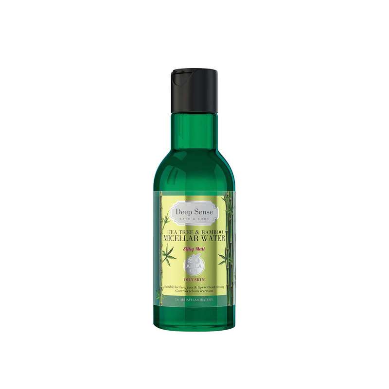 محلول پاک کننده آرایش صورت دیپ سنس مدل tea tree & bamboo حجم 160 میلی لیتر