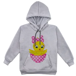 هودی دخترانه مدل جوجه پاپیونی F124 رنگ طوسی