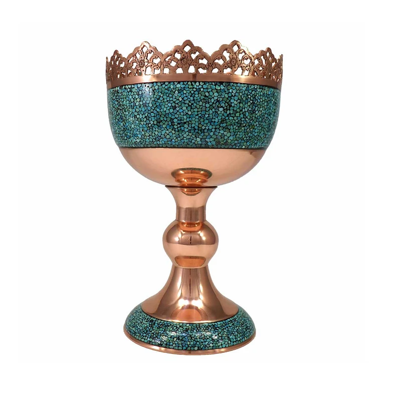 آجیل خوری فیروزه کوبی مسی مدل شیرازی کد A025