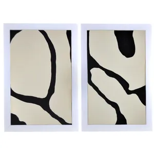 تابلو نقاشی رنگ روغن طرح ابلق کد 004 مجموعه 2 عددی