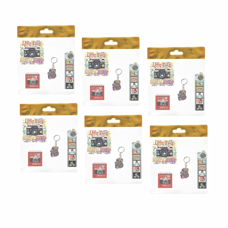 بسته لوازم تحریر مدل  4 تکه چوبی طرح دوربین فانتزی کد1 مجموعه 6 عددی