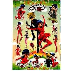 برچسب کودک طرح دختر کفشدوزکی و پسر گربه ای کد NB 106