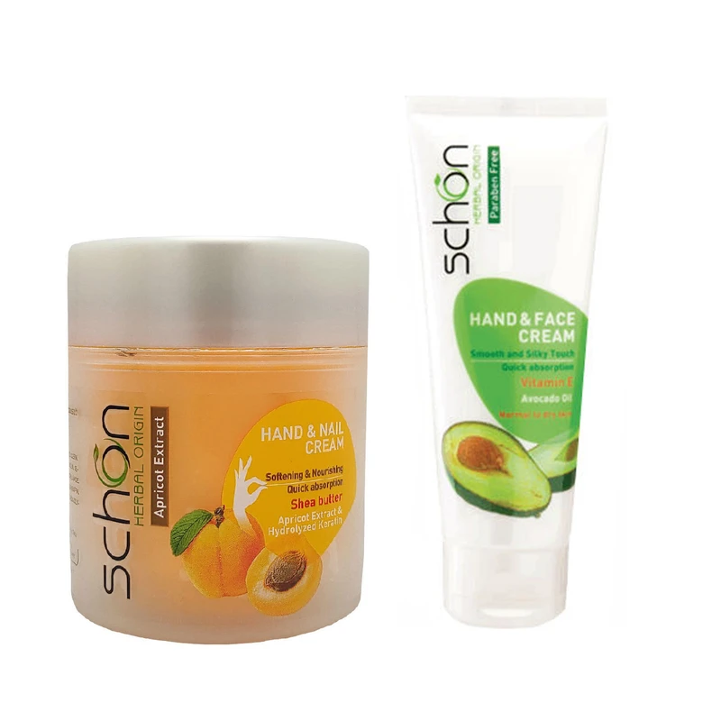 کرم دست و ناخن شون مدل Apricot Extract حجم 150 میلی لیتر به همراه کرم دست و صورت حجم 75 میلی لیتر