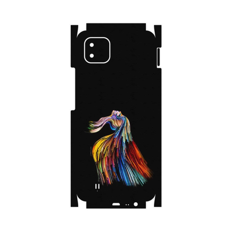 برچسب پوششی ماهوت مدل Rainbow Hair Digital Art-FullSkin مناسب برای گوشی موبایل ریلمی C11 2021
