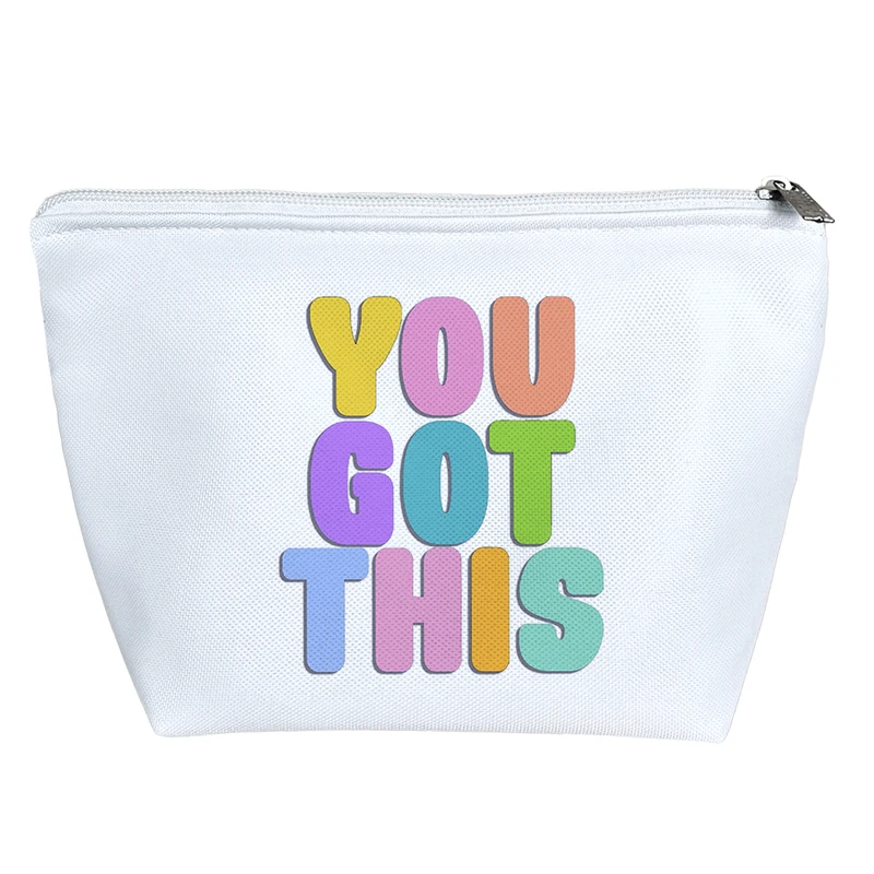 کیف لوازم آرایش دخترانه خندالو مدل جمله انگیزشی کد H87