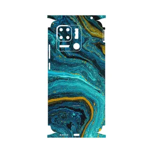 MAHOOT Turquoise marblewith golden streaks-FullSkin Cover Sticker for Xiaomi Redmi 10 Power
