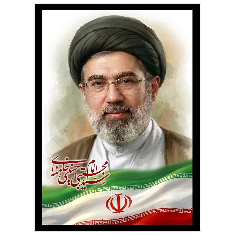 تابلو بکلیت مدل رهبری امام سید مجتبی خامنه ای کد DY1200 فریم مشکی