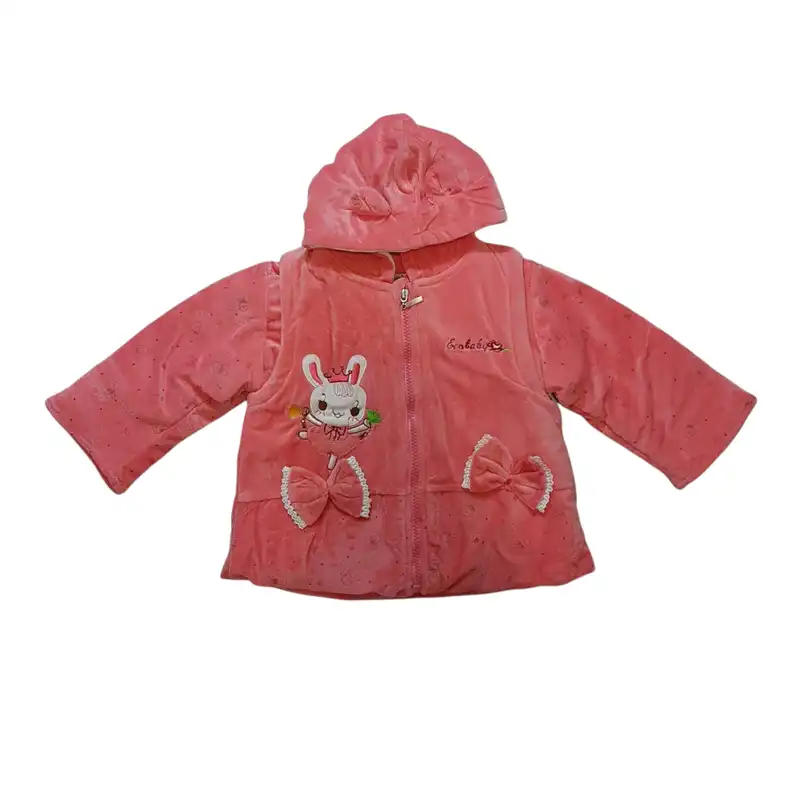 ست کاپشن و شلوار نوزادی مدل ASH405 رنگ گلبهی