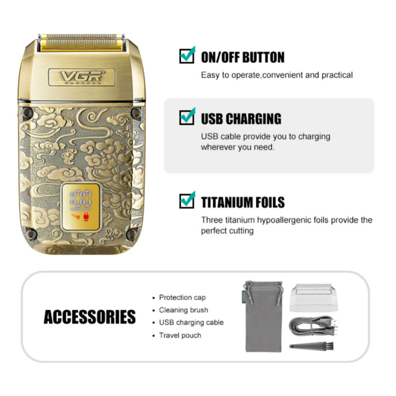 ماشین اصلاح موی سر و صورت وی جی ار مدل V-336