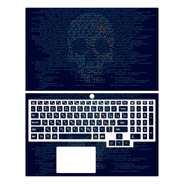 استیکر لپ تاپ توییجین و موییجین طرح Hacker کد 19 مناسب برای لپ تاپ لنوو Legion به همراه برچسب حروف فارسی کیبورد