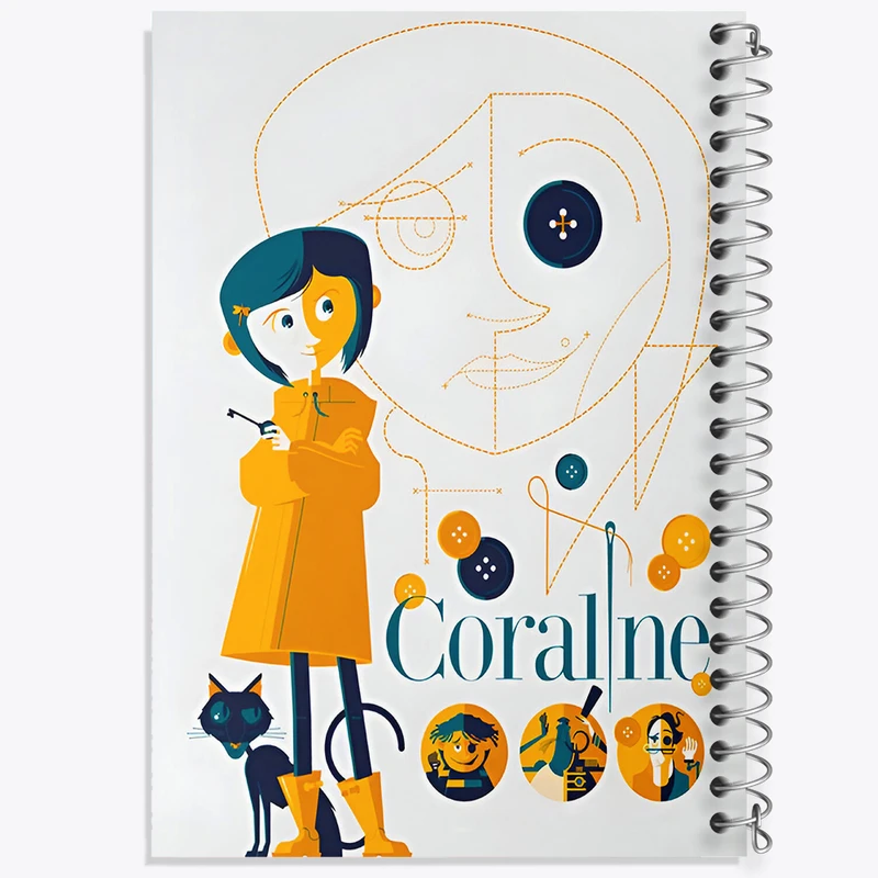 دفتر ژورنال نویسی 50 برگ خندالو مدل نقطه ای طرح کورالین (Coraline) کد F6801