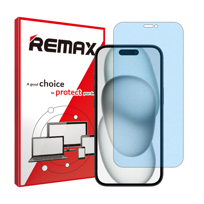 محافظ صفحه نمایش مات ضداشعه آبی ریمکس مدل HyMBLU مناسب برای گوشی موبایل اپل iPhone 15
