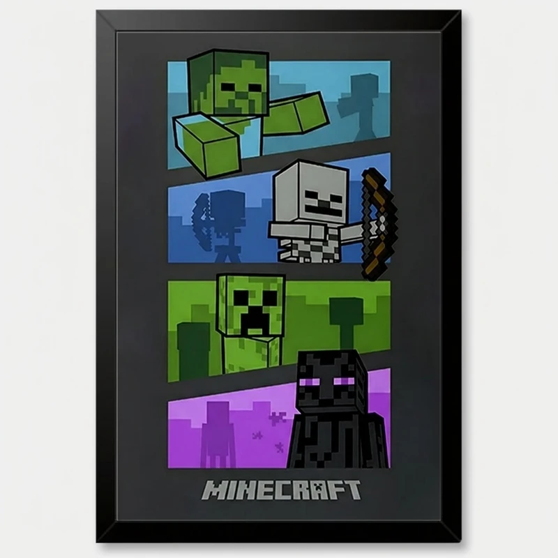 تابلو بکلیت طرح گیمینگ ماینکرفت Minecraft مدل B-po2043 فریم مشکی