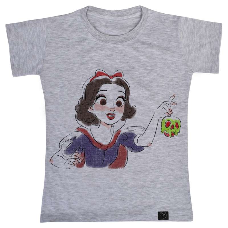 تی شرت آستین کوتاه دخترانه 27 مدل سفید برفی کد V213