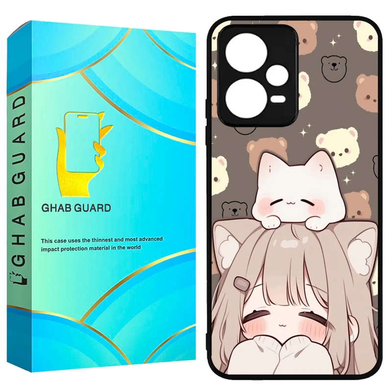 کاور قاب گارد طرح دختر و گربه مدل GCHPX5P مناسب برای گوشی موبایل شیائومی Poco X5 Pro 5G