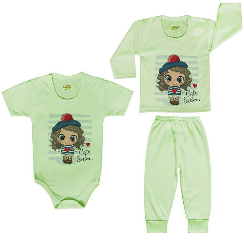 ست 3 تکه لباس نوزادی کارانس مدل PRSG-3171