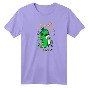 تی شرت آستین کوتاه بچگانه مدل دایناسور کد 38 رنگ یاسی