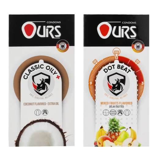 کاندوم تاخیری اورز مدل DOT BEAT  بسته 12 عددی به همراه کاندوم ساده اورز مدل OILY PLUS بسته 12 عددی