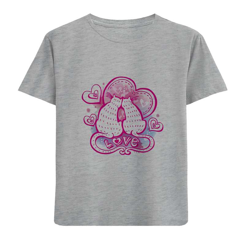 تی شرت آستین کوتاه دخترانه مدل گربه ها D363