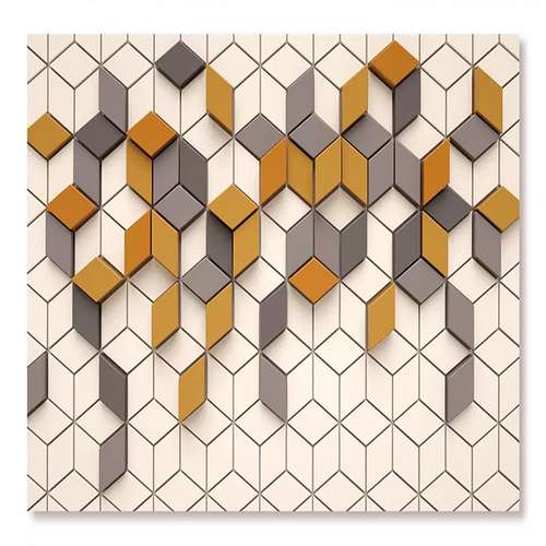 پوستر دیواری سه بعدی مدل زمینه هندسی چندضلعی DVRF2113