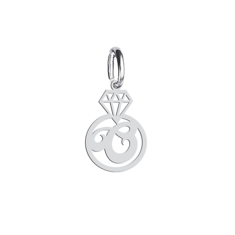 آویز گردنبند نقره هایکا طرح الماس و حرف O مدل n.ha 849 آویز گردنبند نقره هایکا طرح الماس و حرف O مدل n.ha 849