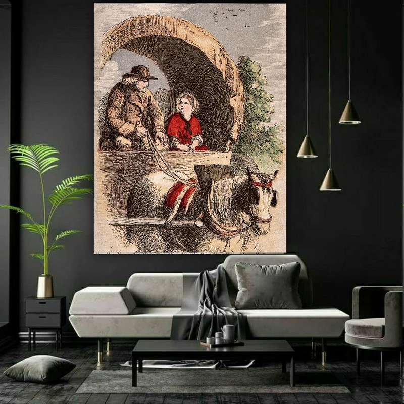 پوستر پارچه ای طرح نقاشی کلاسیک فرانسوی کد BK1460