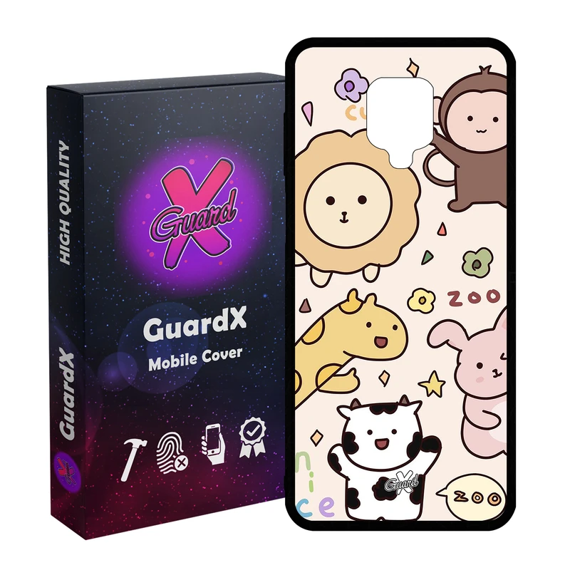 کاور گارد ایکس طرح باغ وحش مدل Glass10564 مناسب برای گوشی موبایل شیائومی Redmi Note9 Pro/Note 9 Pro Max/Redmi Note 9S/MI Poco M2 Pro