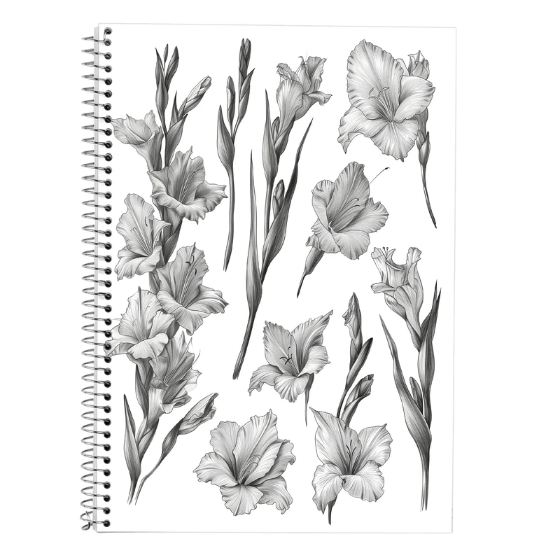 دفتر زبان 50 برگ مدوپد مدل دو خط طرح گل کد DF13859