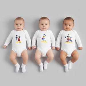 بادی آستین بلند نوزادی نیل کوک مدل میکی و دوستان مجموعه 3 عددی
