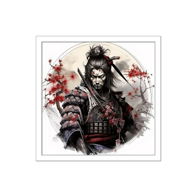 تابلو نوری بکلیت طرح افسانه ژاپنی و سامورایی مدل لایت باکس W-MID-21004