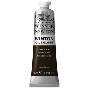 رنگ روغن وینزور اند نیوتون مدل وینتون کد LAMP BLACK 25 حجم 37 میلی لیتر