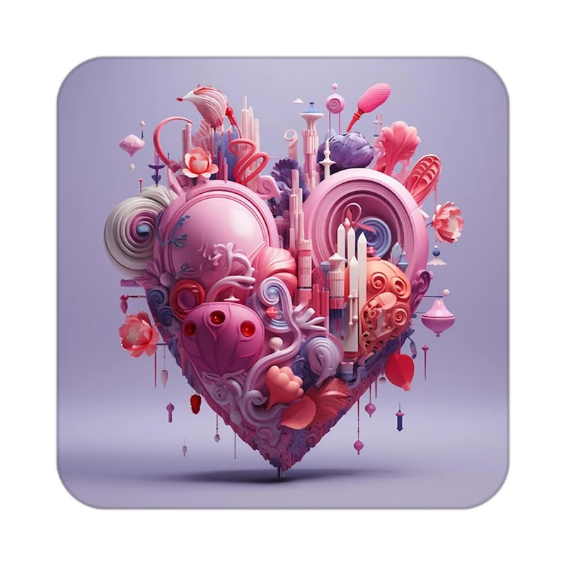 زیر لیوانی کاکتی مدل عاشقانه کد mp10352