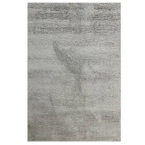 فرش ماشینی 320 شانه فرش مهدیان زمینه نقره‌ای حاشیه نقره ای مدل شگی فلوکاتی