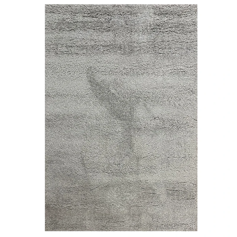 فرش ماشینی 320 شانه فرش مهدیان زمینه نقره‌ای حاشیه نقره ای مدل شگی فلوکاتی