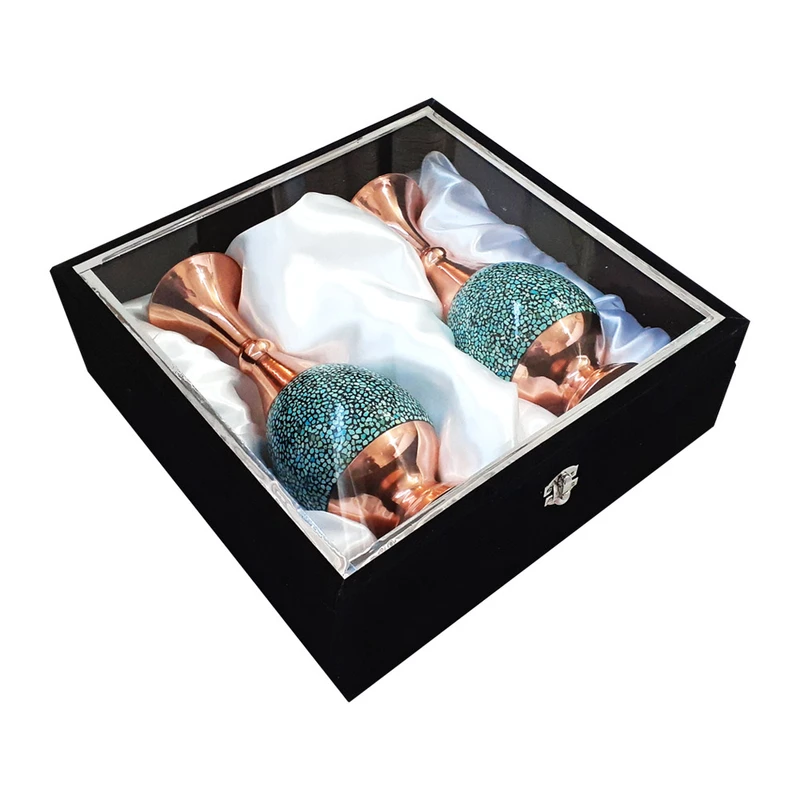 عکس شماره 2 : گلدان فیروزه کوبی کد 16-2 مجموعه 2 عددی