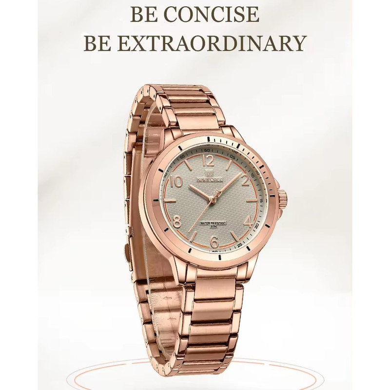 ساعت مچی عقربه ای زنانه نیوی فورس مدل NF5021RGGYRG