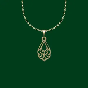 گردنبند طلا 18 عیار زنانه مدوپد مدل هندسی کد FF2-1-1214