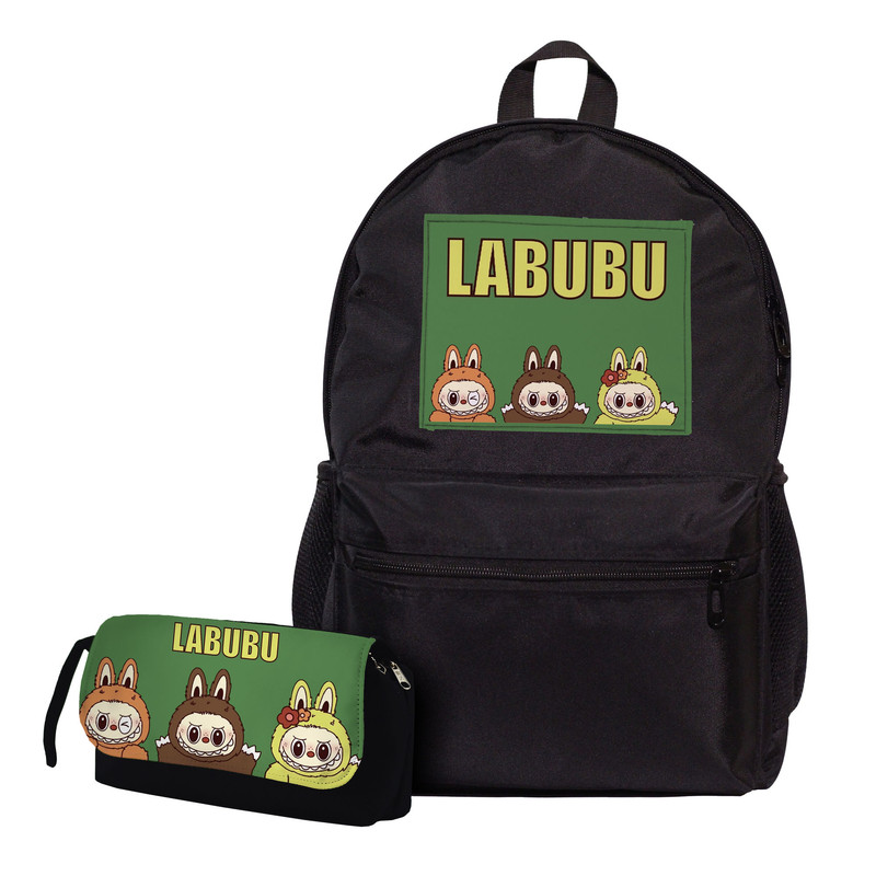 کوله پشتی مدرسه طرح Labubu به همراه جامدادی
