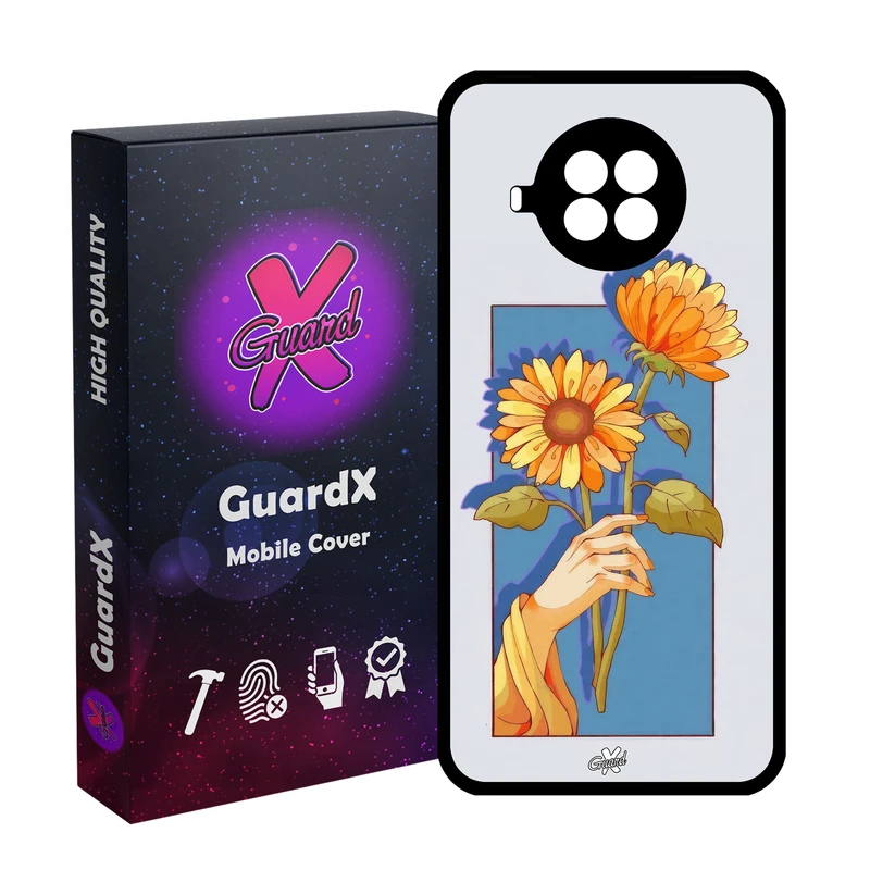 کاور گارد ایکس طرح گل و دست مدل Glass10675 مناسب برای گوشی موبایل شیائومی MI 10T Lite/Redmi Note 9 Pro 5G/10I 5G