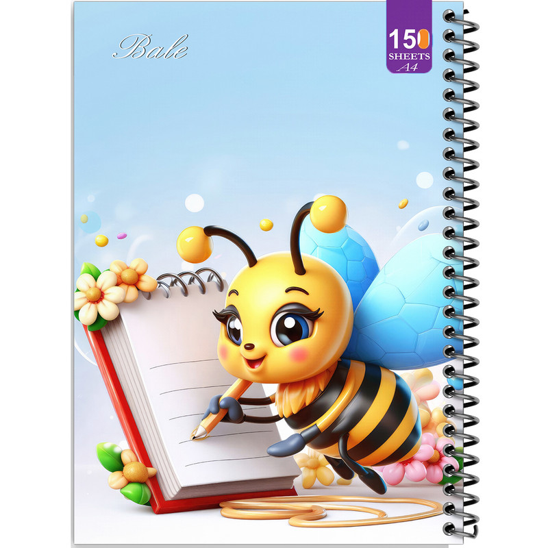 دفتر نقاشی 150 برگ انتشارات بله مدل رحلی طرح فانتزی زنبور نقاش کد A4-P452