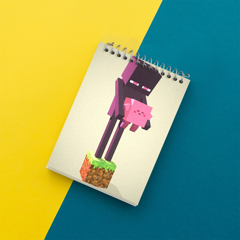 دفتر یادداشت 50 برگ خندالو مدل ماینکرافت (Minecraft) کد F282