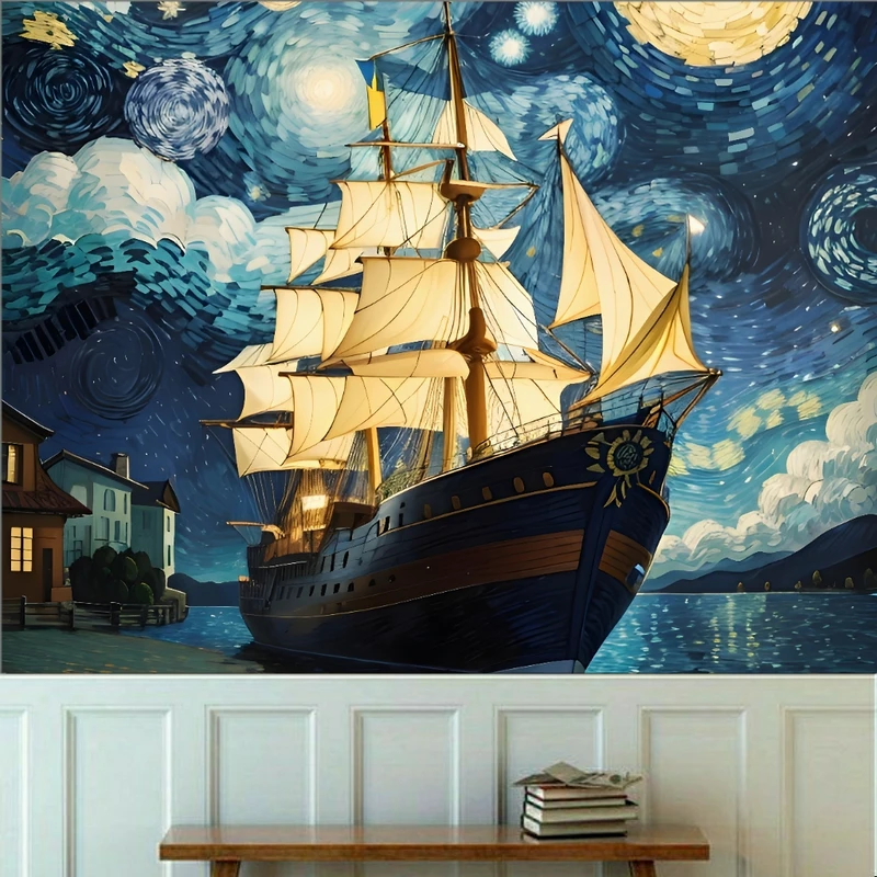 کاغذ دیواری طرح آسمان مدل سیارات و کهکشان کد KF511