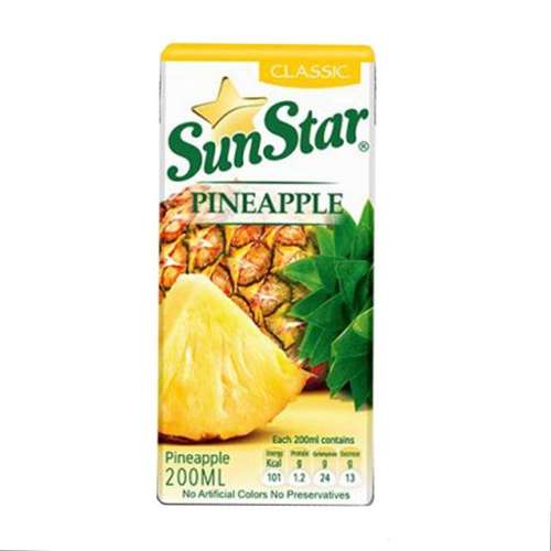 آبمیوه آناناس سان استار - 0.2 لیتر بسته 36 عددی