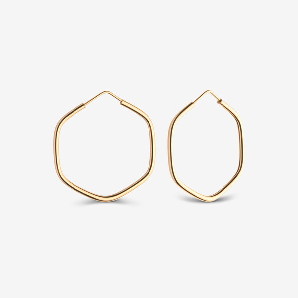 گوشواره حلقه‌ای طلا 18 عیار زنانه گلدم مدل 2E245006