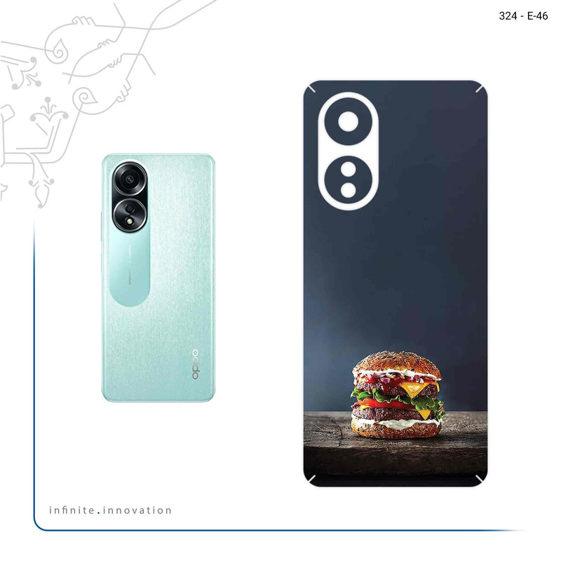 برچسب پوششی ماهوت مدل Hamburger مناسب برای گوشی موبایل اپو A58 4G