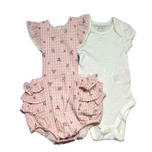 بادی نوزادی دخترانه مادرکر مدل گل مجموعه 2 عددی